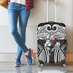 South Sydney Rabbitohs Rugby Luggage Cover Polynesian Tribal Rabbit Warrior Black White Pattern