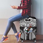 South Sydney Rabbitohs Rugby Luggage Cover Polynesian Tribal Rabbit Warrior Black White Pattern