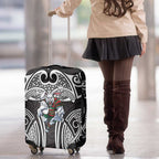 South Sydney Rabbitohs Rugby Luggage Cover Polynesian Tribal Rabbit Warrior Black White Pattern