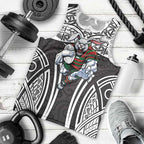 South Sydney Rabbitohs Rugby Men Tank Top Polynesian Tribal Rabbit Warrior Black White Pattern