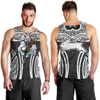South Sydney Rabbitohs Rugby Men Tank Top Polynesian Tribal Rabbit Warrior Black White Pattern