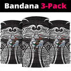 South Sydney Rabbitohs Rugby Neck Gaiter Polynesian Tribal Rabbit Warrior Black White Pattern