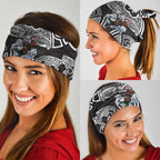 South Sydney Rabbitohs Rugby Neck Gaiter Polynesian Tribal Rabbit Warrior Black White Pattern