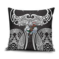 South Sydney Rabbitohs Rugby Pillow Cover Polynesian Tribal Rabbit Warrior Black White Pattern