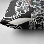South Sydney Rabbitohs Rugby Pillow Cover Polynesian Tribal Rabbit Warrior Black White Pattern