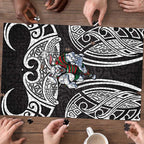 South Sydney Rabbitohs Rugby Puzzle Polynesian Tribal Rabbit Warrior Black White Pattern