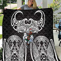 South Sydney Rabbitohs Rugby Quilt Polynesian Tribal Rabbit Warrior Black White Pattern