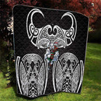 South Sydney Rabbitohs Rugby Quilt Polynesian Tribal Rabbit Warrior Black White Pattern