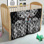 South Sydney Rabbitohs Rugby Quilt Polynesian Tribal Rabbit Warrior Black White Pattern