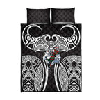 South Sydney Rabbitohs Rugby Quilt Bed Set Polynesian Tribal Rabbit Warrior Black White Pattern