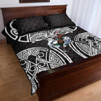 South Sydney Rabbitohs Rugby Quilt Bed Set Polynesian Tribal Rabbit Warrior Black White Pattern
