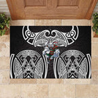 South Sydney Rabbitohs Rugby Rubber Doormat Polynesian Tribal Rabbit Warrior Black White Pattern