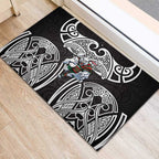 South Sydney Rabbitohs Rugby Rubber Doormat Polynesian Tribal Rabbit Warrior Black White Pattern