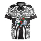 South Sydney Rabbitohs Rugby Rugby Jersey Polynesian Tribal Rabbit Warrior Black White Pattern