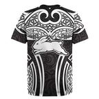 South Sydney Rabbitohs Rugby Rugby Jersey Polynesian Tribal Rabbit Warrior Black White Pattern