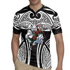 South Sydney Rabbitohs Rugby Rugby Jersey Polynesian Tribal Rabbit Warrior Black White Pattern