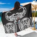 South Sydney Rabbitohs Rugby Sarong Polynesian Tribal Rabbit Warrior Black White Pattern