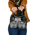 South Sydney Rabbitohs Rugby Shoulder Handbag Polynesian Tribal Rabbit Warrior Black White Pattern