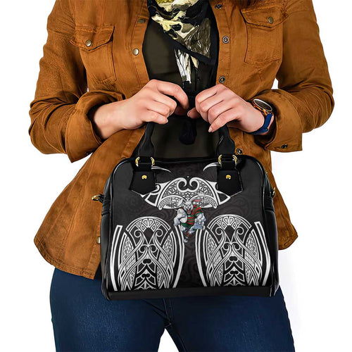 South Sydney Rabbitohs Rugby Shoulder Handbag Polynesian Tribal Rabbit Warrior Black White Pattern