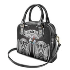 South Sydney Rabbitohs Rugby Shoulder Handbag Polynesian Tribal Rabbit Warrior Black White Pattern