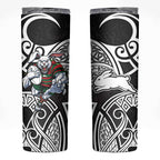 South Sydney Rabbitohs Rugby Skinny Tumbler Polynesian Tribal Rabbit Warrior Black White Pattern