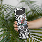 South Sydney Rabbitohs Rugby Skinny Tumbler Polynesian Tribal Rabbit Warrior Black White Pattern