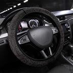 South Sydney Rabbitohs Rugby Steering Wheel Cover Polynesian Tribal Rabbit Warrior Black White Pattern