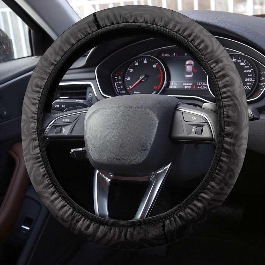 South Sydney Rabbitohs Rugby Steering Wheel Cover Polynesian Tribal Rabbit Warrior Black White Pattern