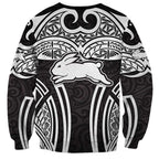 South Sydney Rabbitohs Rugby Sweatshirt Polynesian Tribal Rabbit Warrior Black White Pattern