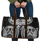 South Sydney Rabbitohs Rugby Travel Bag Polynesian Tribal Rabbit Warrior Black White Pattern