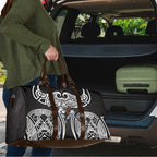 South Sydney Rabbitohs Rugby Travel Bag Polynesian Tribal Rabbit Warrior Black White Pattern