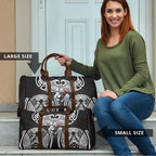 South Sydney Rabbitohs Rugby Travel Bag Polynesian Tribal Rabbit Warrior Black White Pattern