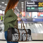 South Sydney Rabbitohs Rugby Travel Bag Polynesian Tribal Rabbit Warrior Black White Pattern