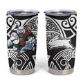 South Sydney Rabbitohs Rugby Tumbler Cup Polynesian Tribal Rabbit Warrior Black White Pattern