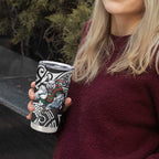 South Sydney Rabbitohs Rugby Tumbler Cup Polynesian Tribal Rabbit Warrior Black White Pattern