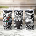 South Sydney Rabbitohs Rugby Tumbler Cup Polynesian Tribal Rabbit Warrior Black White Pattern