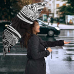 South Sydney Rabbitohs Rugby Umbrella Polynesian Tribal Rabbit Warrior Black White Pattern