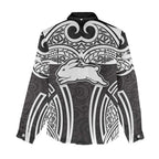South Sydney Rabbitohs Rugby Women Casual Shirt Polynesian Tribal Rabbit Warrior Black White Pattern