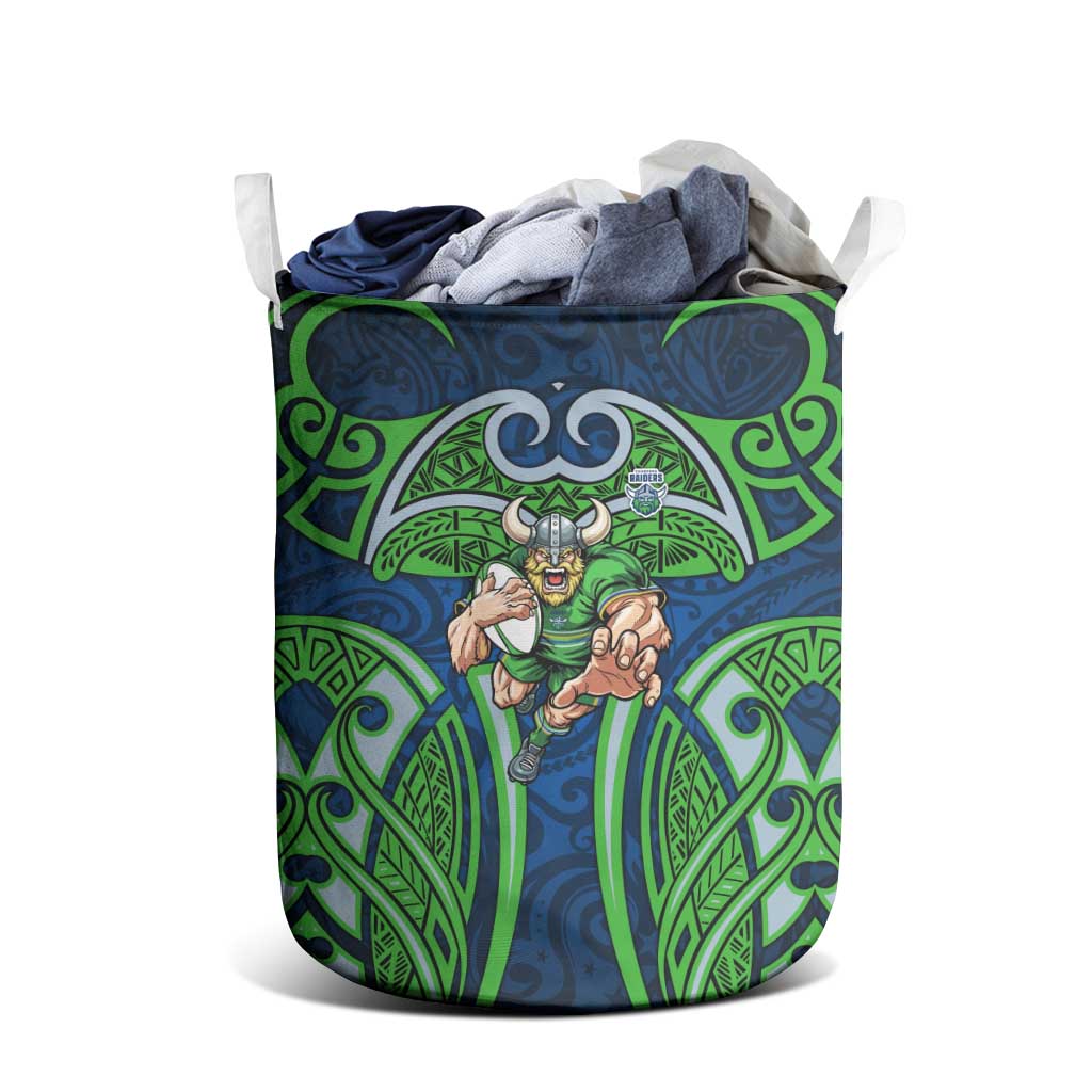 Canberra Raiders Rugby Laundry Basket Polynesian Tribal Viking Warrior Green Blue Pattern