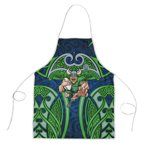 Canberra Raiders Rugby Apron Polynesian Tribal Viking Warrior Green Blue Pattern