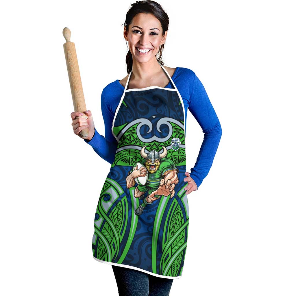 Canberra Raiders Rugby Apron Polynesian Tribal Viking Warrior Green Blue Pattern