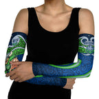 Canberra Raiders Rugby Arm Sleeves Polynesian Tribal Viking Warrior Green Blue Pattern