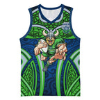 Canberra Raiders Rugby Basketball Jersey Polynesian Tribal Viking Warrior Green Blue Pattern