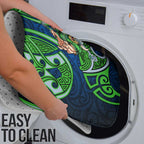 Canberra Raiders Rugby Bathroom Set Polynesian Tribal Viking Warrior Green Blue Pattern