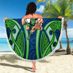 Canberra Raiders Rugby Beach Blanket Polynesian Tribal Viking Warrior Green Blue Pattern