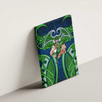 Canberra Raiders Rugby Canvas Wall Art Polynesian Tribal Viking Warrior Green Blue Pattern