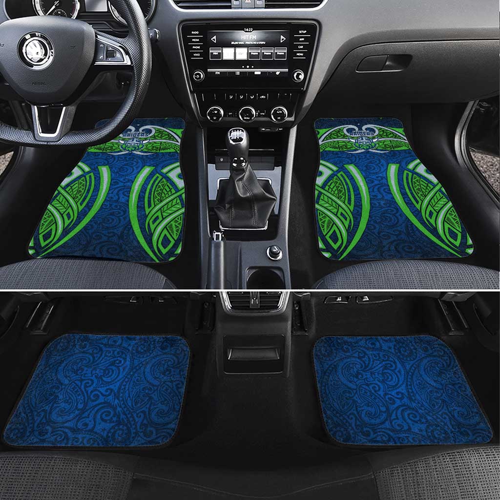 Canberra Raiders Rugby Car Mats Polynesian Tribal Viking Warrior Green Blue Pattern