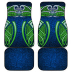Canberra Raiders Rugby Car Mats Polynesian Tribal Viking Warrior Green Blue Pattern