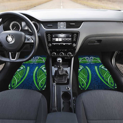 Canberra Raiders Rugby Car Mats Polynesian Tribal Viking Warrior Green Blue Pattern