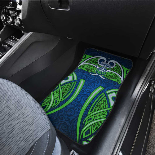 Canberra Raiders Rugby Car Mats Polynesian Tribal Viking Warrior Green Blue Pattern